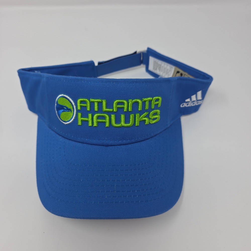 Adidas Atlanta Hawks Visor OSFA NBA Basketball Fan Gear Cotton Blue Visor